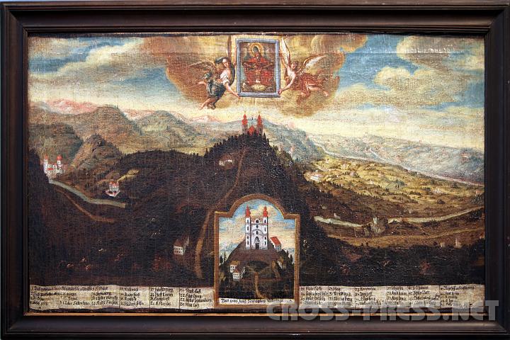 2009.04.24_15.19.54.jpg - Diese "geistliche Tourismuskarte" anno 1706 zeigt die Dreifaltigkeitskirche am Sonntagberg, mit darunterliegenden Pfarren des Mostviertels bis ber die Donau.