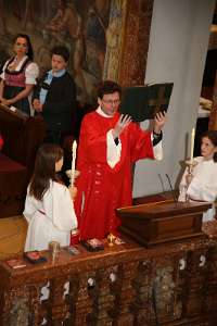 DekanatsFirmung Seitenstetten 2018 Das Evangelium wurde von Diakon P.Dominik Riegler gelesen.