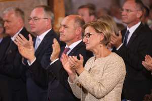 AmtsEinführung des St.Pöltner Bischof A.Schwarz Landeshauptfrau Johanna Mikl-Leitner und Wolfgang Sobotka, erster Nationalratspräsident.