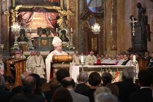 DankGottesDienst für Bischof Küng Bischof emeritus Klaus Küng bei seiner Predigt.